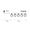 Kép 2/8 - HOME DECO PARTY FÉNYF 5M 50LED 10×G IP44 TEJ BÚRA MELEG F.