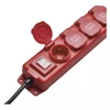 Kép 4/6 - Hosszabbító 3 m / 4 aljzat / kapcsolós / fekete-piros / gumi-neoprén / 1,5 mm2