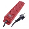 Kép 3/5 - Hosszabbító 10 m / 4 aljzat / kapcsolós / fekete-piros / gumi-neoprén / 1,5 mm2