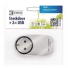 Kép 6/6 - EMOS Aljzat 2xUSB SCHUKO, fehér