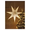 Kép 7/8 - LED papírcsillag, függeszthető, ezüst csillámporos középen, fehér, 60 cm, beltéri