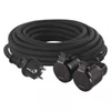 Kép 2/5 - Kültéri hosszabbító 10 m / 2 aljzat / fekete / gumi / 250 V / 1,5 mm2