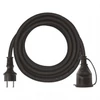 Kép 1/5 - Kültéri hosszabbító 5 m / 1 aljzat / fekete / gumi-neoprén / 250 V / 1,5 mm2
