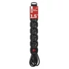 Kép 5/5 - Hosszabbító 1,5 m / 6 aljzat / kapcsolós / fekete / PVC / 1,5 mm2