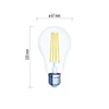 Kép 5/9 - EMOS LED Filament izzó E27 11W 1521lm meleg fehér