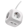 Kép 2/8 - Hosszabbító - kocka 1,9 m / 4 aljzat / fehér / PVC / USB / 1,5 mm2