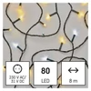 Kép 2/8 - LED karácsonyi fényfüzér, villogó, 8 m, kültéri és beltéri, meleg/hideg fehér, időzítő