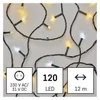 Kép 2/8 - LED karácsonyi fényfüzér, villogó, 12 m, kültéri és beltéri, meleg/hideg fehér, időzítő