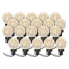 Kép 1/7 - LED fényfüzér – 20x party égő, 7,6 m, kültéri és beltéri, meleg fehér