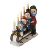 Kép 2/8 - LED gyertyatartó – hóemberek szánon, 24 cm, 2x AA, beltéri, meleg fehér, időzítő