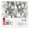Kép 6/8 - LED karácsonyi fényfüzér – ezüst gömb csillagokkal,1,9m, 2xAA, beltéri, meleg fehér, időz.