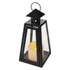 Kép 2/8 - LED fekete, szögletes lámpás, 26,5 cm, 3x AAA, beltéri, vintage