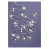 Kép 1/6 - LED karácsonyi fényfüzér ezüst – csillagok, 1,9 m, 2x AA, beltéri, meleg fehér, időzítő
