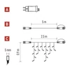 Kép 4/14 - EMOS CNT Kezdő készlet – jégcsapok 2,5m 100LED IP44 12W, hideg fehér, időz.