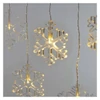 Kép 1/10 - LED karácsonyi fényfüggöny – hópelyhek, 84 cm, beltéri, meleg fehér