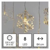 Kép 2/10 - LED karácsonyi fényfüggöny – hópelyhek, 84 cm, beltéri, meleg fehér
