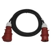 Kép 1/8 - 3 fázisú kültéri hosszabbító 15 m / 1 aljzat / fekete / gumi / 400 V / 4 mm2