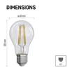 Kép 5/15 - LED izzó Filament A60 / E27 / 3,8 W (60 W) / 806 lm / meleg fehér
