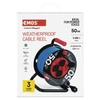 Kép 8/12 - Weatherproof kábeltekercs 50 m / 4 aljzat / kék / szilikon / 230 V / 1,5 mm2