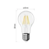 Kép 4/11 - LED izzó Filament A60 / E27 / 3,4 W (40 W) / 470 lm / Meleg fehér