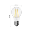 Kép 4/11 - LED izzó Filament A60 / E27 / 7,8 W (75 W) / 1060 lm / Meleg fehér
