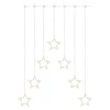 Kép 1/8 - LED karácsonyi fényfüggöny – 7 csillag, 67x125cm, kültéri és beltéri, meleg fehér