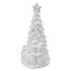 Kép 1/11 - Kerámia LED-es fa hóemberekkel, 33,5 cm, 2x AA, meleg fehér, időzítő