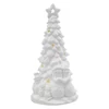 Kép 2/11 - Kerámia LED-es fa hóemberekkel, 33,5 cm, 2x AA, meleg fehér, időzítő