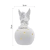 Kép 10/10 - LED kerámia angyal, 29 cm, 2x AA, meleg fehér, időzítő