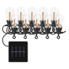 Kép 1/10 - LED lánc napelemmel - 10x party égő, 5 m, kültéri és beltér, vintage