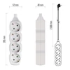 Kép 4/4 - Hosszabbító 2 m  /  4 aljzat  /  fehér  /  PVC  /  1 mm2