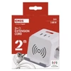 Kép 5/13 - Hosszabbító - kocka 2 m / 2 aljzat / fehér / 2×USB-A+1×USB-C+Qi / 1,5 mm2