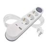 Kép 1/15 - Hosszabbító 2 m / 3 aljzat / kapcsolós / fehér / 1× USB-A + 1× USB-C  / 1,5 mm2