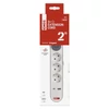Kép 6/15 - Hosszabbító 2 m / 3 aljzat / kapcsolós / fehér / 1× USB-A + 1× USB-C  / 1,5 mm2