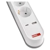 Kép 11/15 - Hosszabbító 2 m / 3 aljzat / kapcsolós / fehér / 1× USB-A + 1× USB-C  / 1,5 mm2