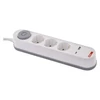 Kép 14/15 - Hosszabbító 2 m / 3 aljzat / kapcsolós / fehér / 1× USB-A + 1× USB-C  / 1,5 mm2