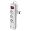 Kép 1/9 - Hosszabbító 2 m / 3 aljzat / kapcsolós / fehér / 1× USB-A + 1× USB-C  / 1,5 mm2