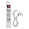 Kép 2/9 - Hosszabbító 2 m / 3 aljzat / kapcsolós / fehér / 1× USB-A + 1× USB-C  / 1,5 mm2