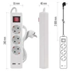 Kép 9/9 - Hosszabbító 2 m / 3 aljzat / kapcsolós / fehér / 1× USB-A + 1× USB-C  / 1,5 mm2