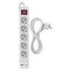 Kép 2/8 - Hosszabbító 3 m / 5 aljzat / kapcsolós / fehér / 1× USB-A + 1× USB-C  / 1,5 mm2