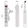 Kép 8/8 - Hosszabbító 3 m / 5 aljzat / kapcsolós / fehér / 1× USB-A + 1× USB-C  / 1,5 mm2
