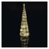 Kép 9/10 - LED-es üveg karácsonyfa, 27 cm, 2x CR2032, beltéri, meleg fehér, időzítő