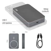 Kép 15/32 - EMOS Powerbank WI 1046, 10 000 mAh, 20 W+Wireless, szürke