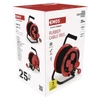 Kép 9/13 - Kültéri kábeldob 25 m / 4 aljzat / fekete / gumi / 230V/400V / 1,0 mm2