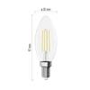 Kép 4/11 - LED izzó Filament gyertya / E14 / 1,8 W (25 W) / 250 lm / Meleg fehér