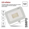 Kép 9/43 - LED reflektor SIMPO 20W, fehér, IP65, 2000 lm, természetes fehér