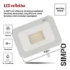 Kép 12/43 - LED reflektor SIMPO 20W, fehér, IP65, 2000 lm, természetes fehér