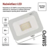 Kép 13/43 - LED reflektor SIMPO 20W, fehér, IP65, 2000 lm, természetes fehér