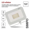 Kép 14/43 - LED reflektor SIMPO 20W, fehér, IP65, 2000 lm, természetes fehér