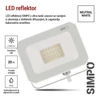 Kép 15/43 - LED reflektor SIMPO 20W, fehér, IP65, 2000 lm, természetes fehér